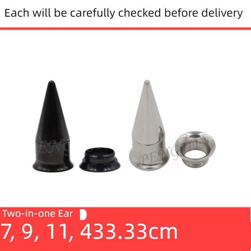 

Двойной рог из нержавеющей стали два в одном, конус с заостренным концом, полый расширитель для ушей 2mm steel color single