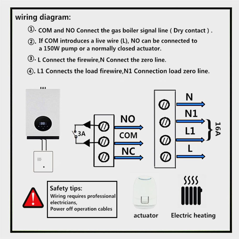 Smart Home Heating Wireless Thermostat Boiler Controller Smart Wireless Thermostat Control Rotary Knob For Precise Temp