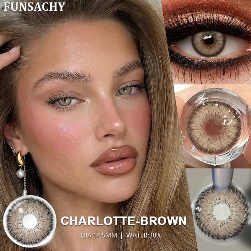 FUNSACHY 1 Pair AUDREY Colored Contact Lenses for Eyes Brown Color Lenses Natural Gray Contacts Koean Softlens Beautiful Pupils