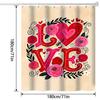1pc Valentine's Day Shower Curtain with "LOVE" Design, Polyester Bathroom Decor with Heart and Rose Patterns, Machine Washable,