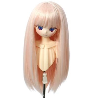 Linfairy 8~9 Zoll 13 Puppe Lange Perücke Gerade Langes Haar (Rosa Gemischt)
