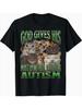 Bůh mu dal nejsilnějšího válečníka Kočičí vzor Autism T-Shirt - Zábavné Propagační T-Shirt pro Povědomí o Autismu Dámské Oblečení Y2K