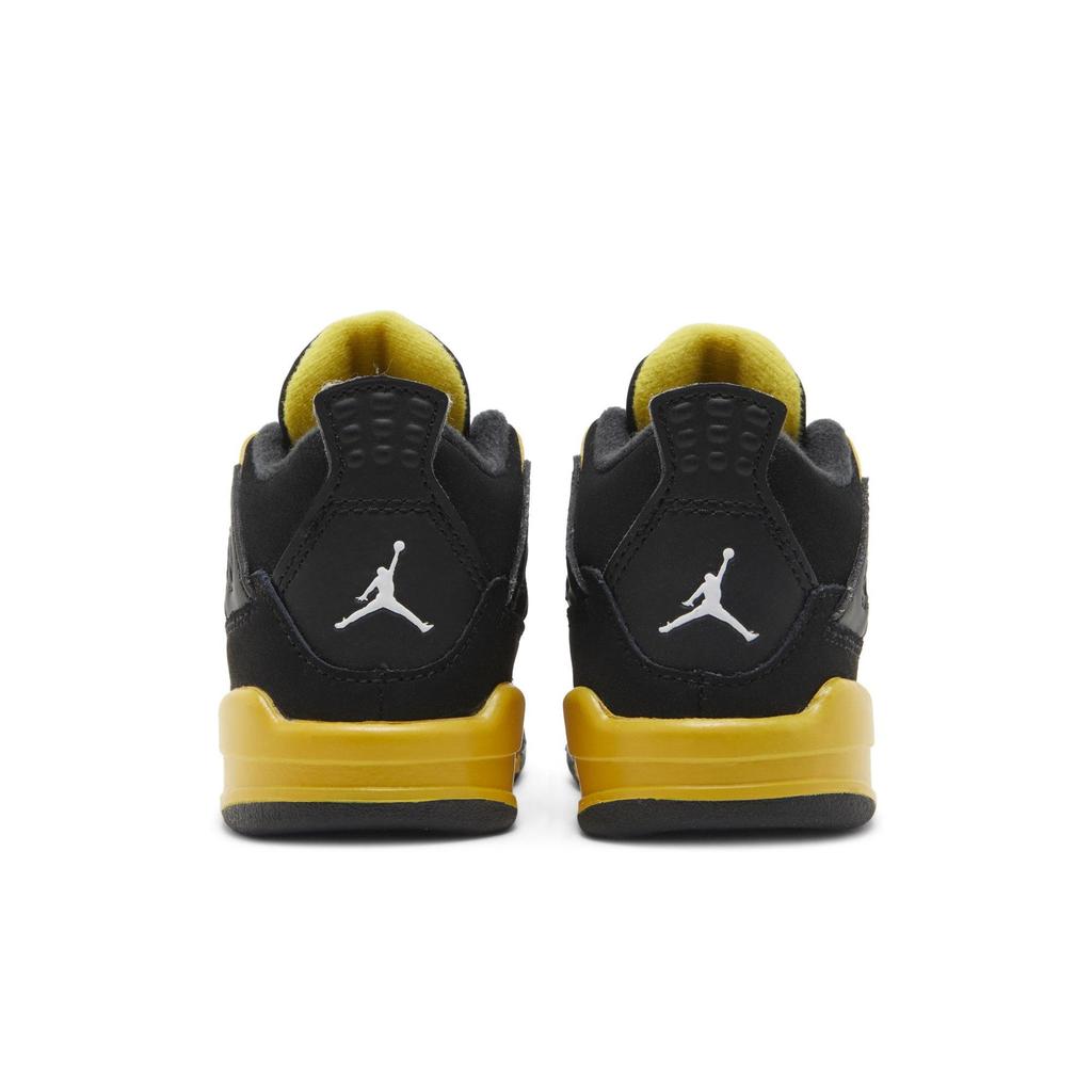 Air Jordan 4 Retro Toddler 'Thunder' 2023 (Unisex) Black / Tour Yellow Toddler Shoes BQ7670 017