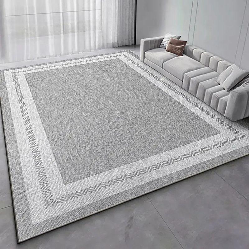 Light Gray White Striped Large Rug Non Slip Machine Washable Living Room Sofa Coffee Table Area Rug Home Decor