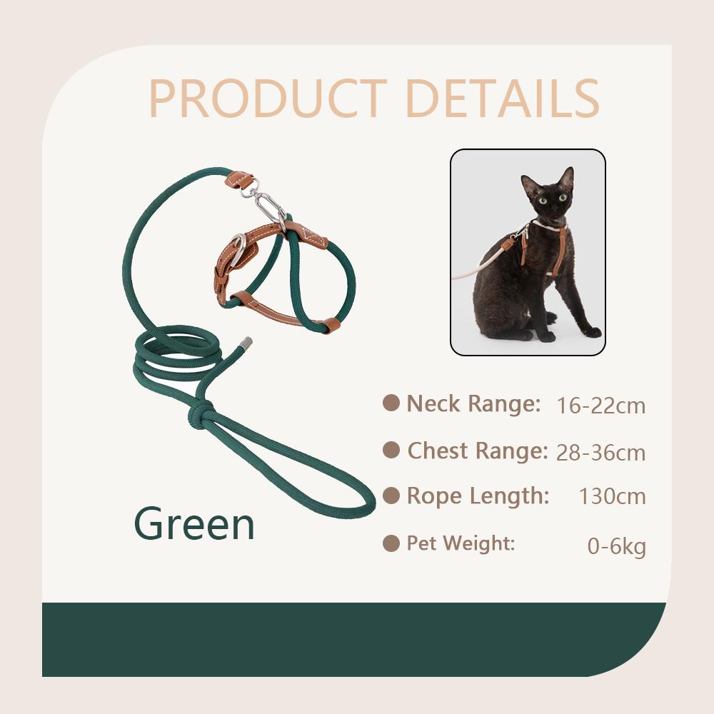 Adjustable Cat Chest Harness Set With Adjustable X-shaped Anti Slip Cat Traction Rope And Cat Walking Rope Walking Leash Set