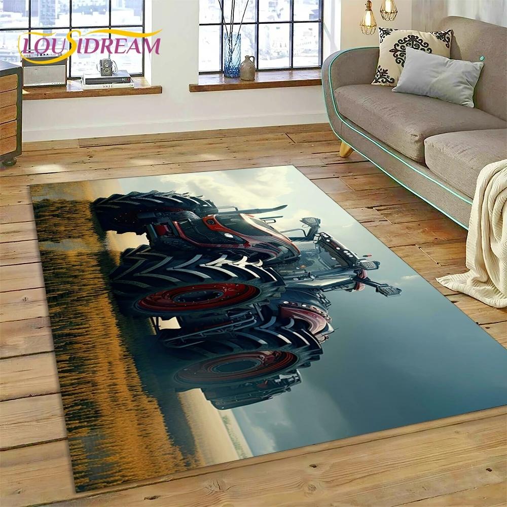 Retro Tractor Car 3D Truck Rug Carpet for Living Room Bedroom Home Decor,Floor Mat Non-slip Decoration for Sofa Doormat Kid Gift