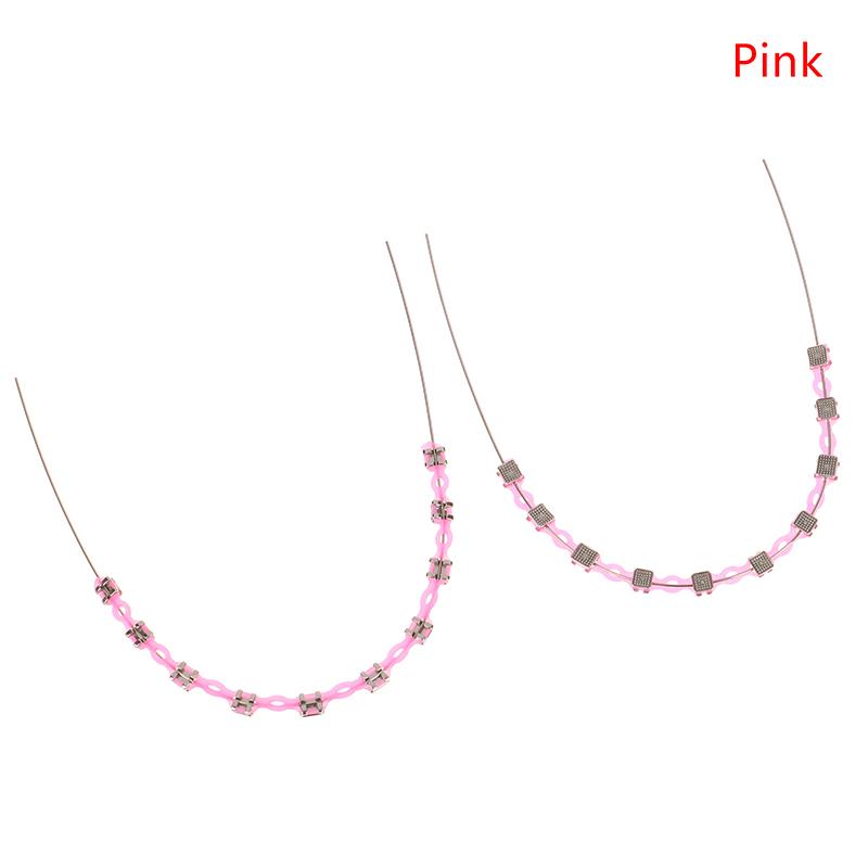 2Pcs/Pack Colorful Hook Temporary Tooth Decoration With Metal Wires Metal Bracket Orthodontic Ligature Ties Dental Decorations