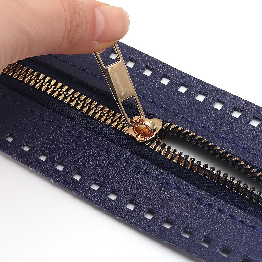 1pc 27cm Long Leather Zipper Practical Soild Zipper For Home Crochet Bags Handbag Hardware Leather Zipper Sewing Accessories