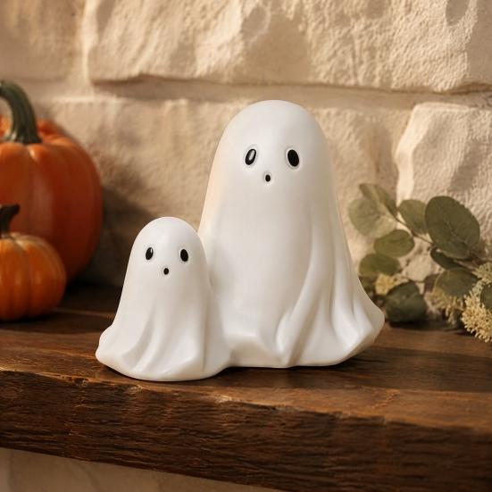 Halloween Gift for Kids Ghost Gnome Figurines, Resin Tabletop Decoration, Cute Party Supplies Statue, Decorative Ornaments Indoor Outdoor Home