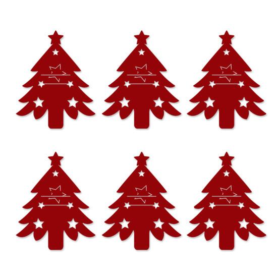 6/12Pcs Christmas Tree Cutlery Holder Bag Spoon Fork Dinner Flatware Cover Pouch Xmas Festival Holiday Party Dining Table Decoration Party Supplies