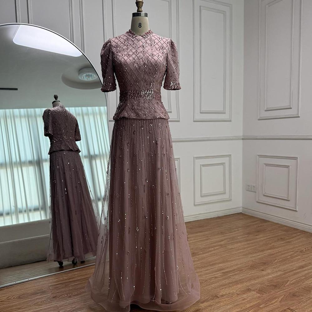 Serene Hill Sage Green Long Sleeve Fish Tail, Slim Temperament Banquet Host Evening Dress LA11918