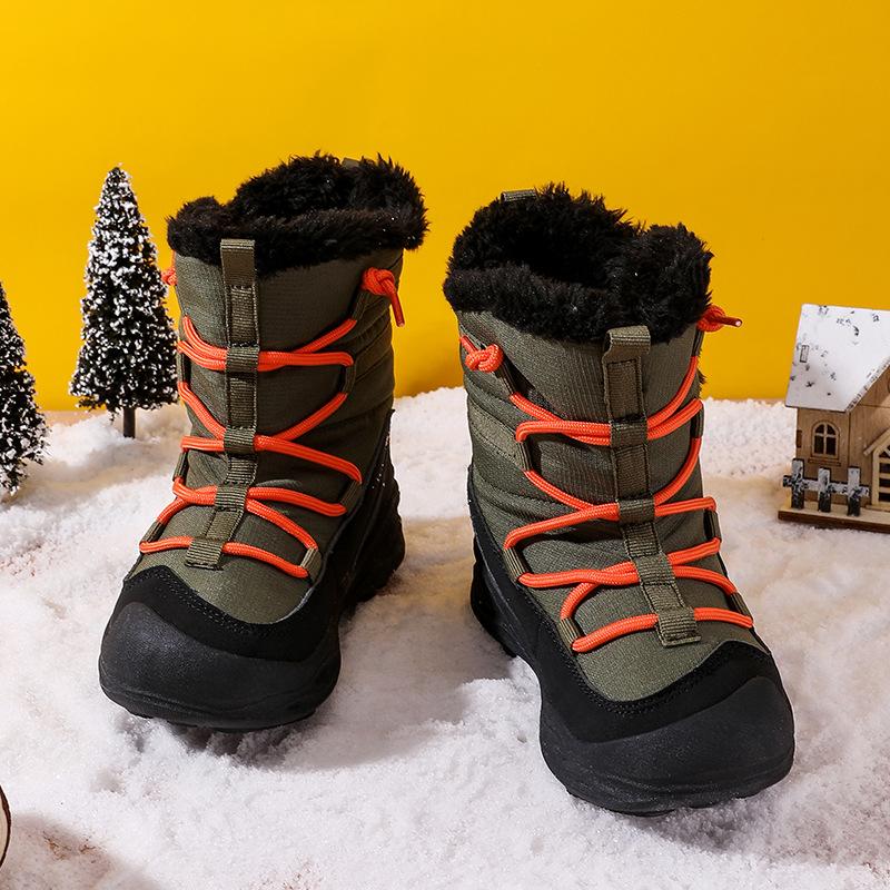 

Детские зимние сапоги 2025 новые бархатные утепленные теплые мальчиковые сапоги средней длины с волчьим зубом, нескользящие хлопковые сапоги для детей среднего и старшего возраста 40