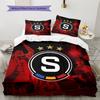 Sparta Prag Fußball Logo Muster Bettwäsche Heimdekoration Geburtstagsgeschenk (1 Bettbezug + 2 Kissenbezüge, ohne Füllung)