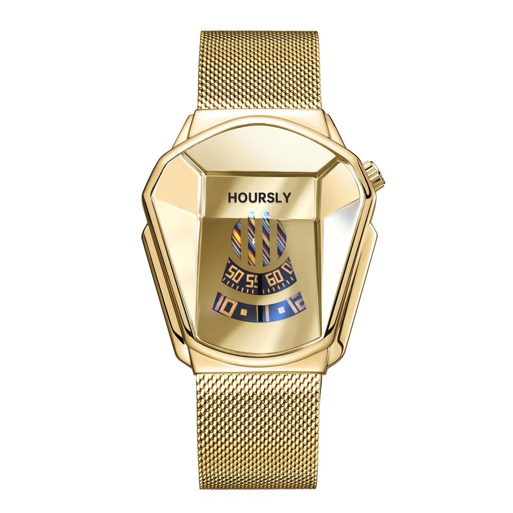 Men's TikTok HOURSLY Alloy Motorcycle Quartz Waterproof Wristwatch
