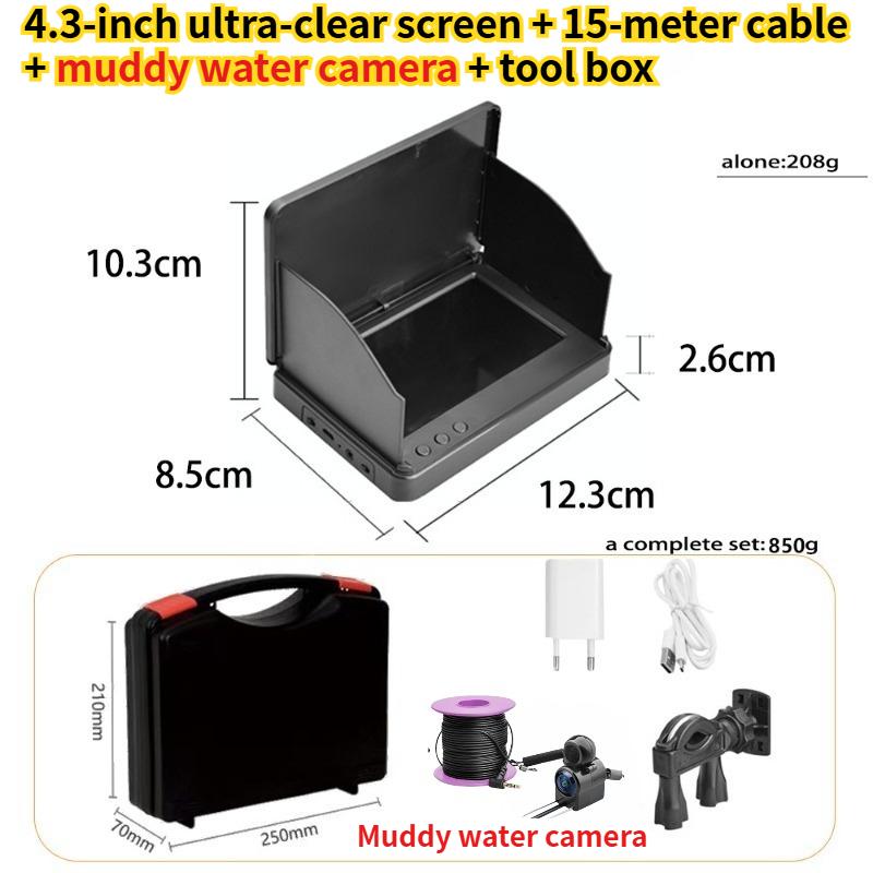 

4.3/5-inch ultra-clear visual fish finder, muddy water probe, temperature sensing and deep underwater fishing camera голубой воды