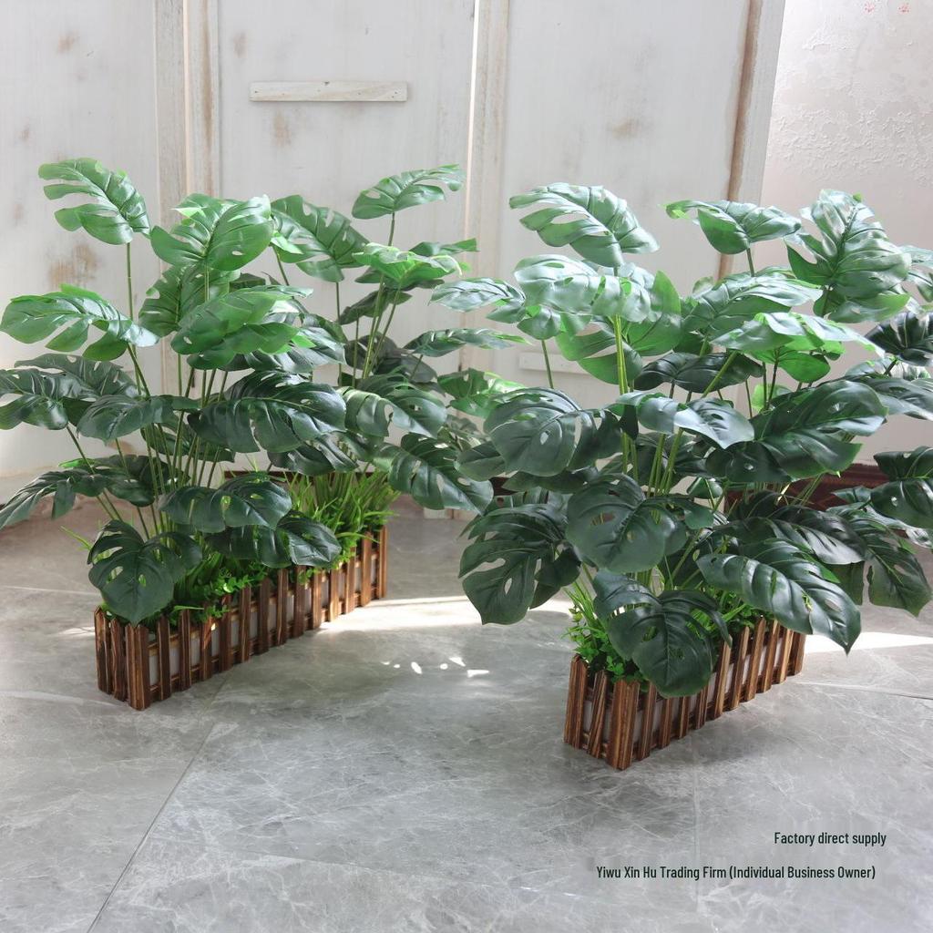 Large Floor-Standing Artificial Plants and Floral Bonsai for Corridor or Restaurant Décor