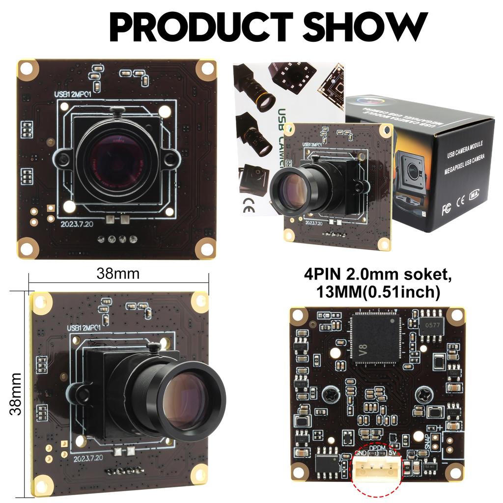 ELP 120FPS USB Camera 12MP 4K Golf Swing Camera with 25mm Narrow Field of View M12 for Industrial Raspberry Mac OS Module, High-Speed Lens, Computers,
