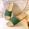Fashion 2024 Summer New Linen Slippers Couple Summer Thick Bottom Slippers Home Indoor Comfortable Non Slip Slippers