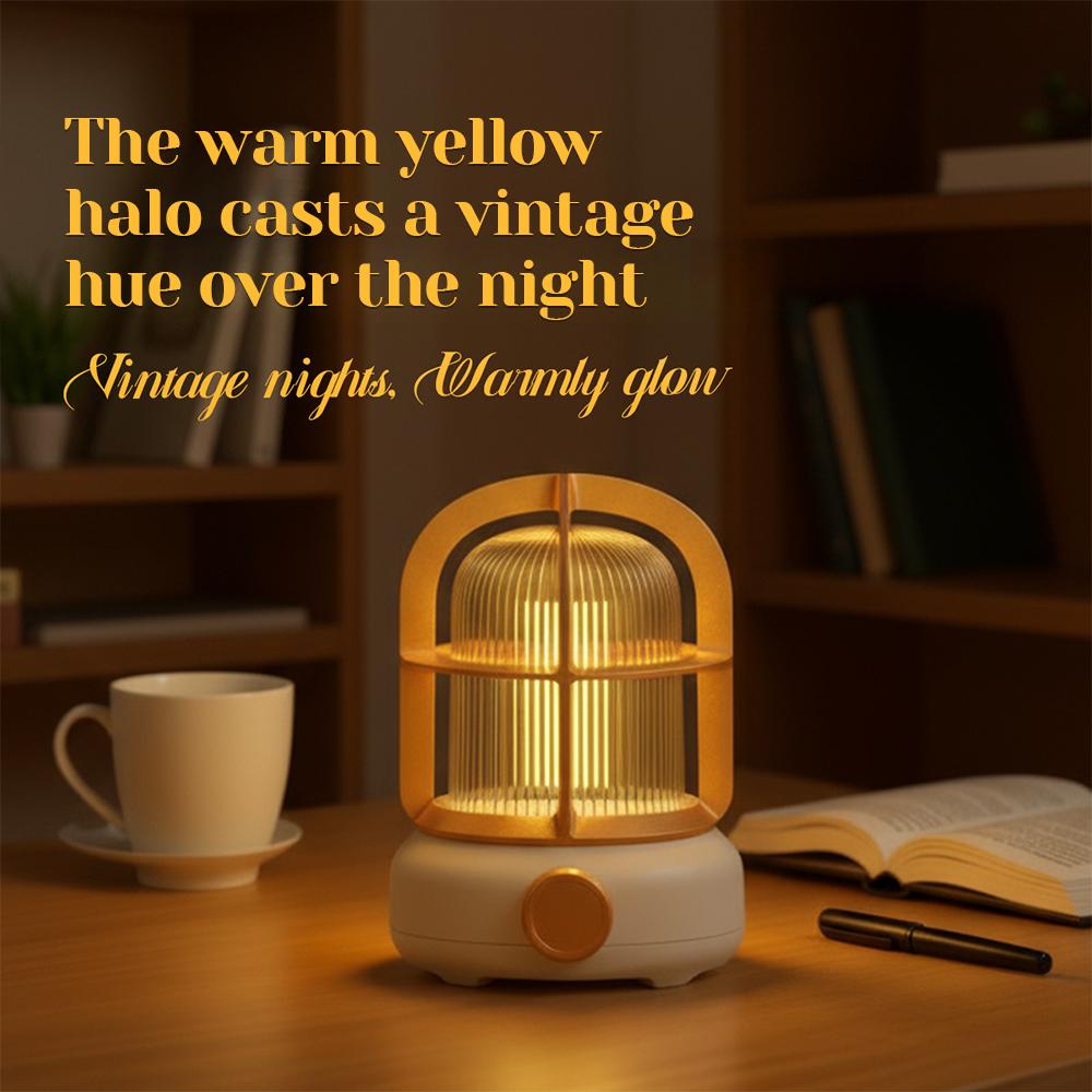 Retro Bulkhead Night Light For Kids Bedroom Warm Light Atmosphere Table Decoration Light For Camping Party Christmas Gift