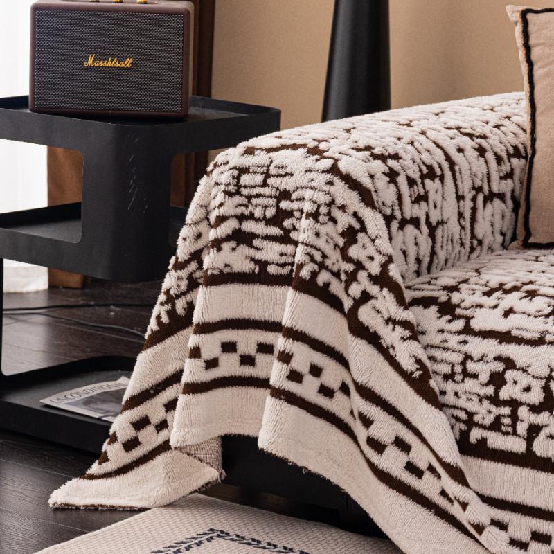 Winter Thick Plush Fabric Sofa Cover Fashion Durable Chair Pad for Living Room Comfortable Soft Furniture Protector Home Decor
