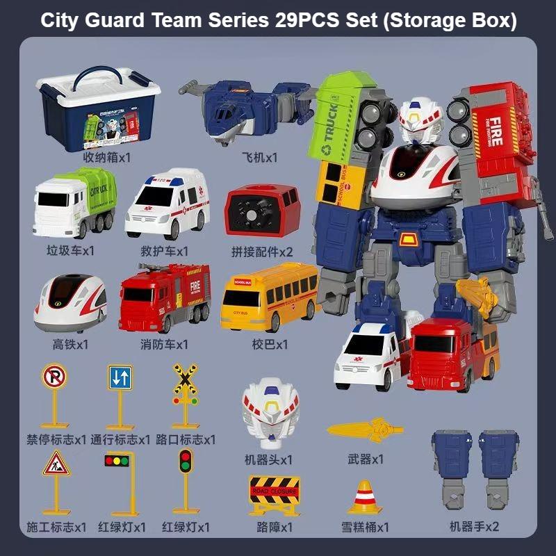 

Magnetic Force Deformed Car Robot Building Block Assembly Toy City Police Car Mechanical Assembly Toy Boy Mechanical Car Toy Set