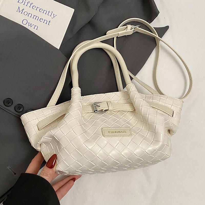 Korean Version of Temperament, High-quality Niche Design, Woven Pattern Vegetable Basket Bag, Women's Commuting Versatile Messenger Bag