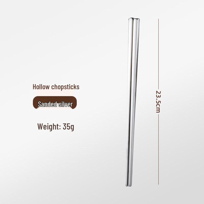Korean Style Solid Flat 304 Stainless Steel Chopsticks