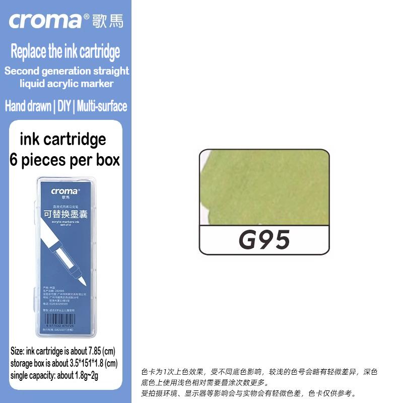 Croma 160/24 Color Replaceable Ink Refill Liquid Soft Tip Acrylic Marker Non Toxic Waterproof School Office Supplies Stationery