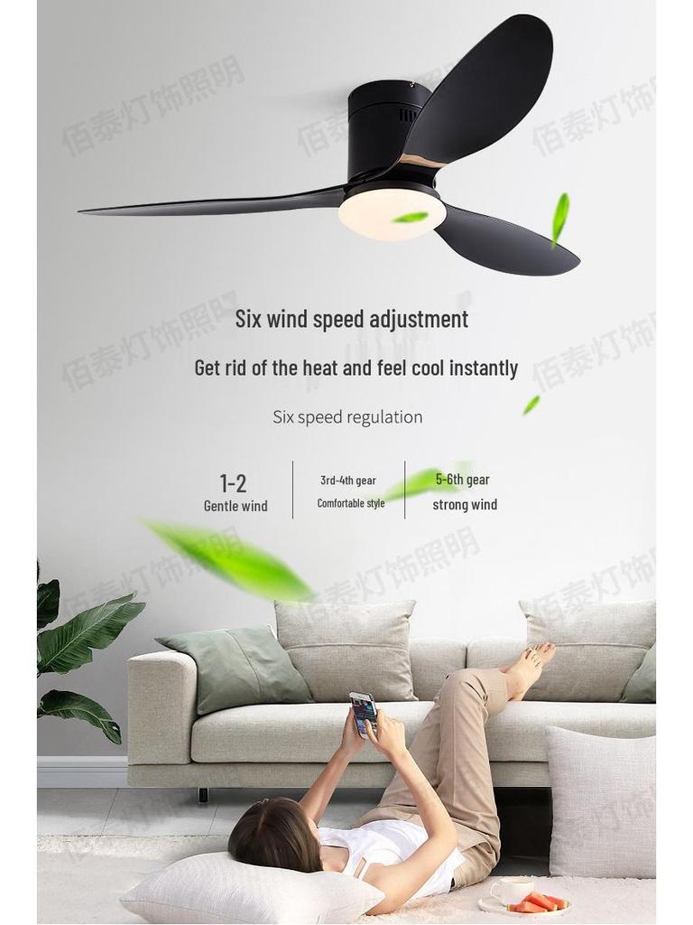 Walnut Ceiling Fan with Light and Remote Control, Variable Frequency, for Living, Dining, or Bedroom Spaces with ABS Blades.