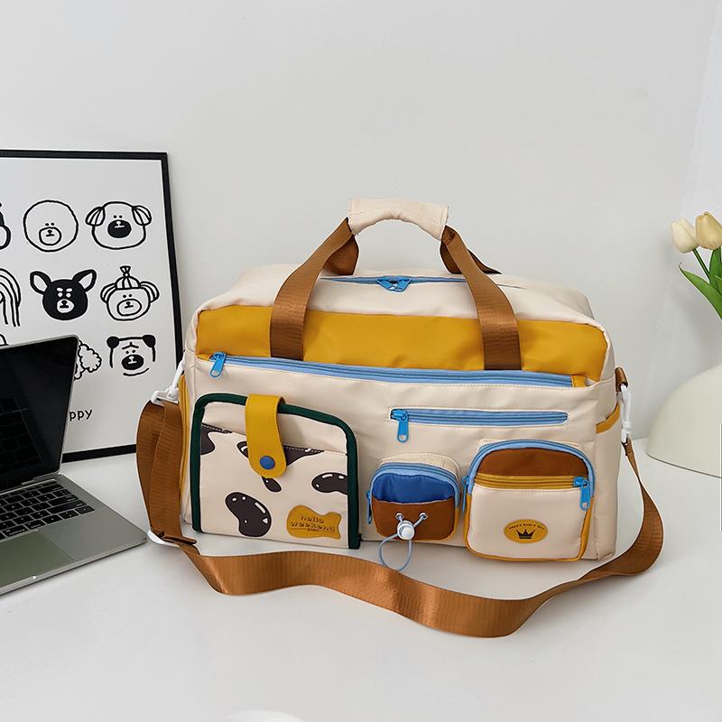 

Новая модная фитнес-сумка женская большой вместимости, студенческая сумка для хранения багажа в общежитии, с отделением для сухого и мокрого, чехол для крепления на ручку чемодана, дорожная сумка one size fits all