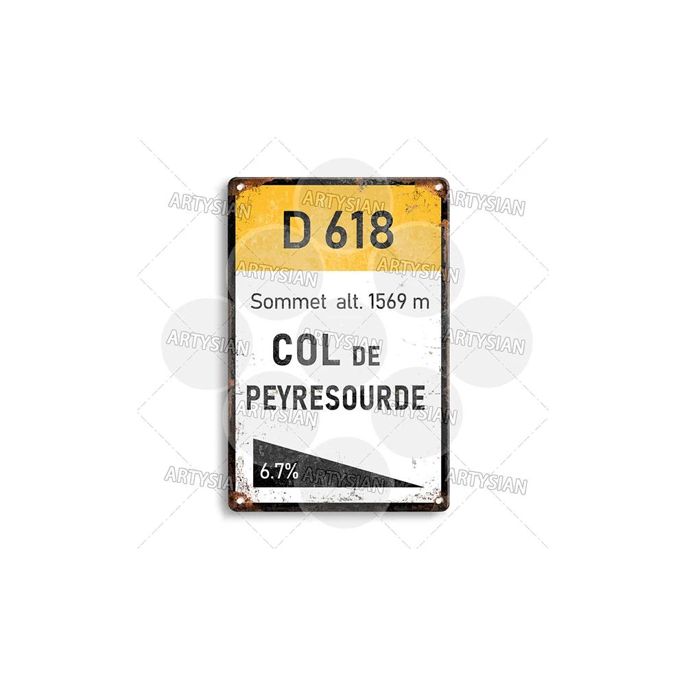 Segno Metallica Corsa Ciclistica Segnaposto Francia Croix de Fer Loze l'Iseran Peyresourde Tramassel d'Izoard Galibier Mont Ventoux