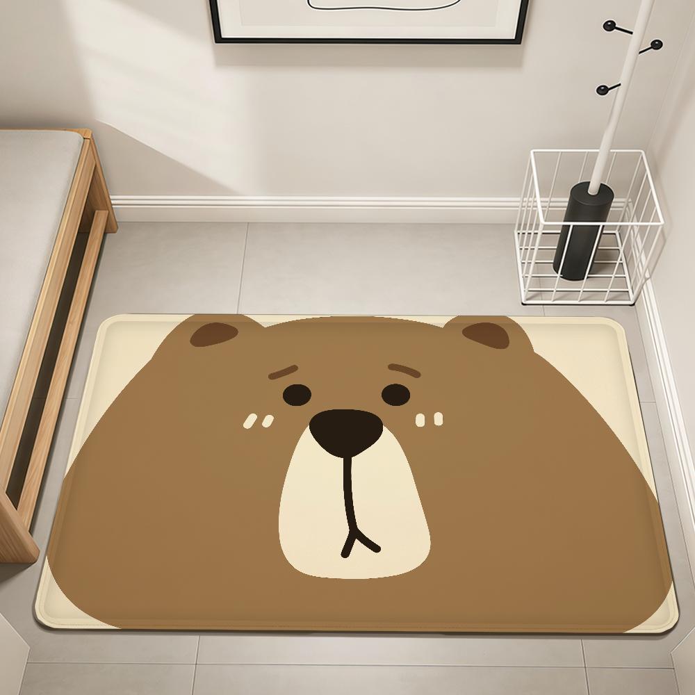 

modern cute cartoon bear tiger puppy Home Bed Rug Kitchen Bath Floor Mat Hallway Balcony Carpet Entrance Doormat hogar Decor 40cm x 60cm