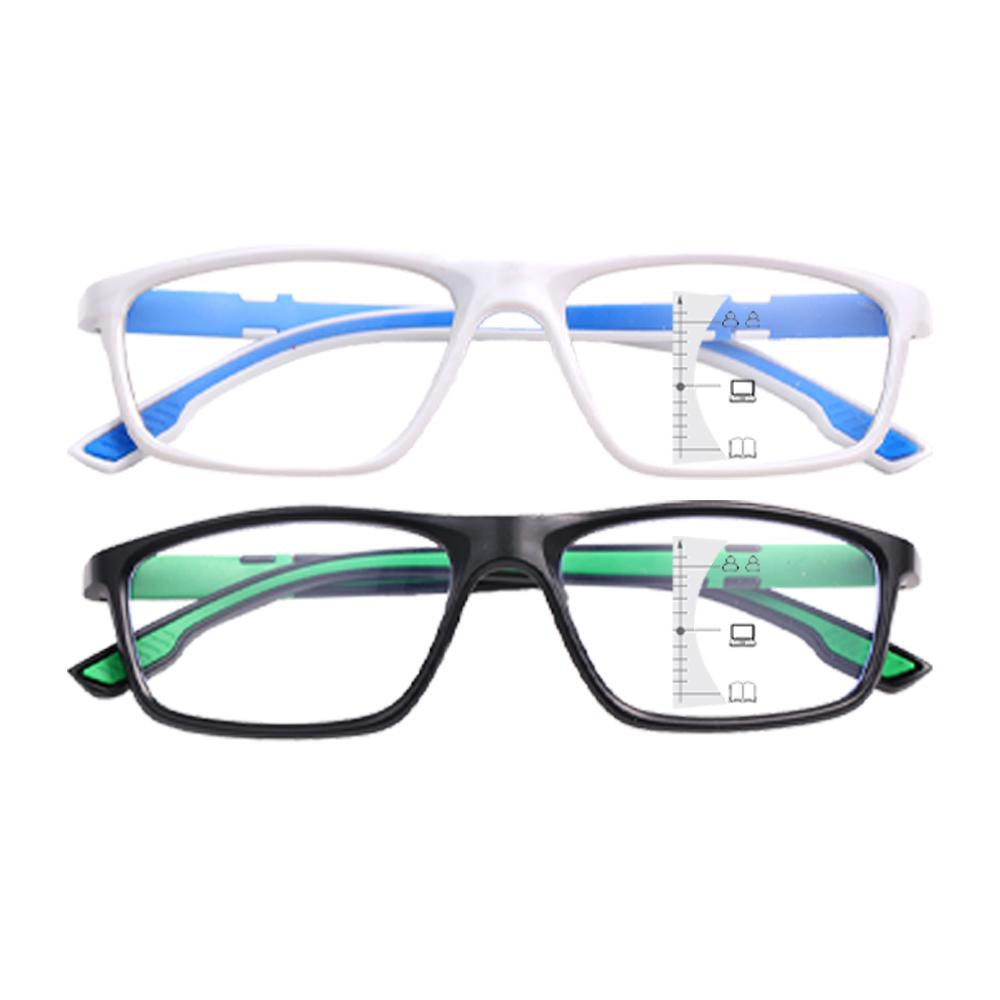 2pcs 3-in-1 Progressive Multifocal Reading Glasses Bifocal Near & Distance Vision | Blue Light Blocking | +1.0 To +3.0