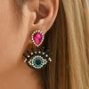 Yiwu Accessories Creative Diamond Devil'S Eye Earrings Earrings Women'S Retro Color Rhinestone Temperament Stud Earrings Crystal