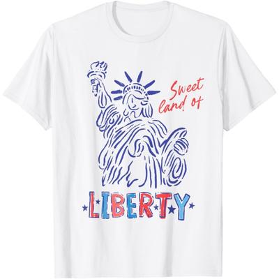Statue of Liberty Patriotic Sweet Land of Liberty USA T-Shirt