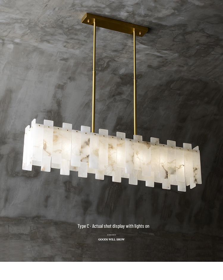 All-Copper Marble Downlight: Modern Minimalist Pendant for Living Room, Bedroom, Dining, or Bar.