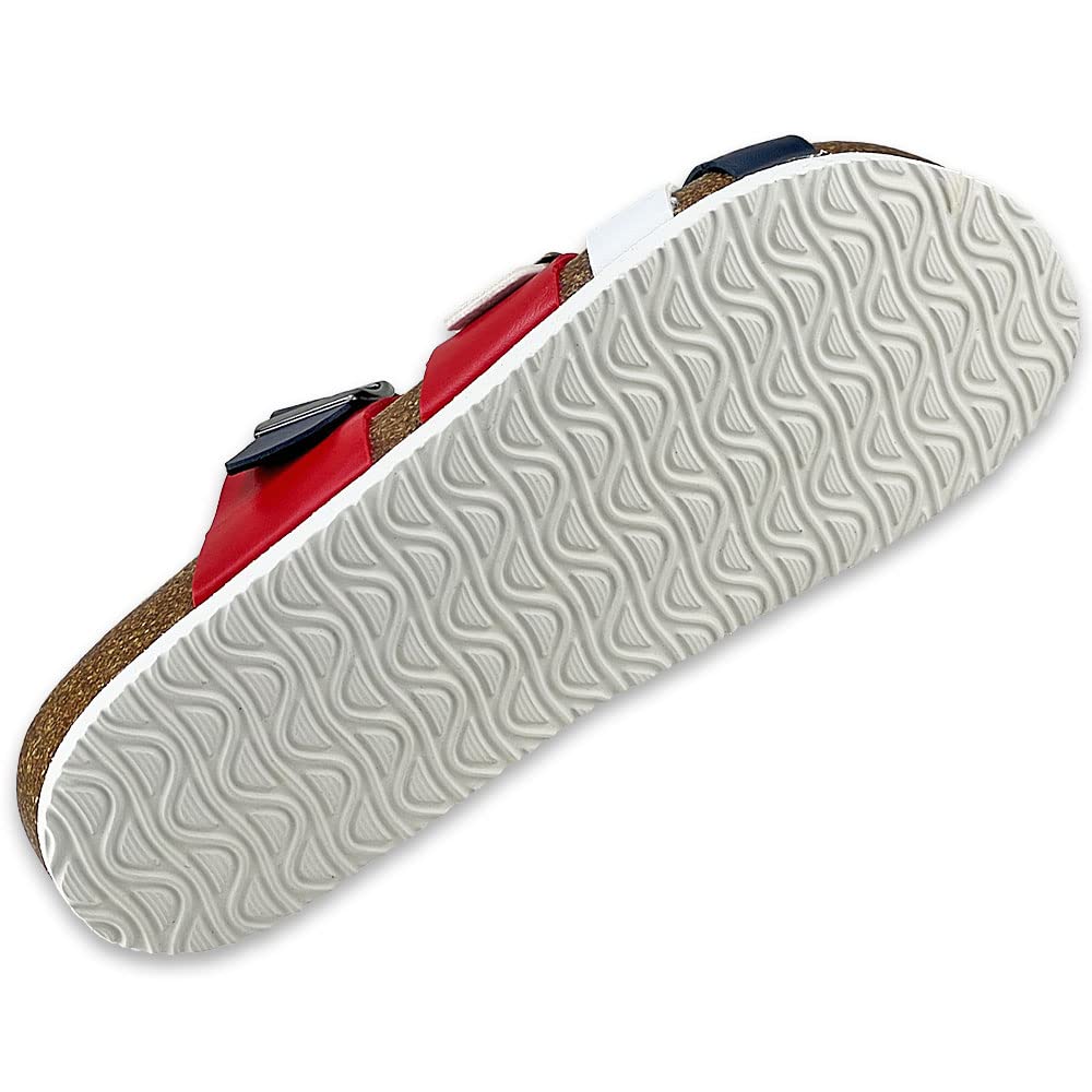 Dect Clog Comfort Sandals with Thick Stylish Men's Sandals, Footbed, Lightweight, Cushioned, Sole, (Tricolor, L)