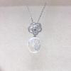 Zhuji Classic Camellia Baroque Pearl Pendant Necklace with Micro-Paved Zircon