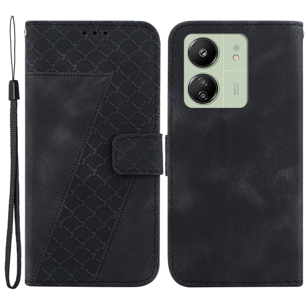 For Xiaomi Redmi 13C 4G/13C 5G/Poco C65 4G/Poco M6 5G/13R 5G Case PU Leather Wallet Stand Imprinted Phone Cover