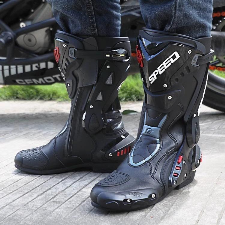 PRO-BIKER Motorcycle Boots Racing Men's Breathable Anti-drop Off-Road Track Rally Anti-collision Shoes B1008