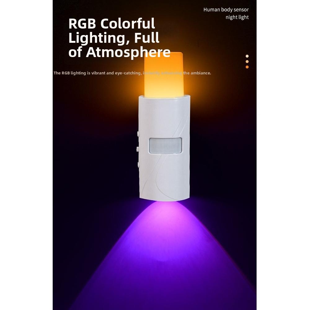 Rechargeable RGB Color Changing LED Wall Light LED Motion Sensor Night for 5V1500mAh Toilet