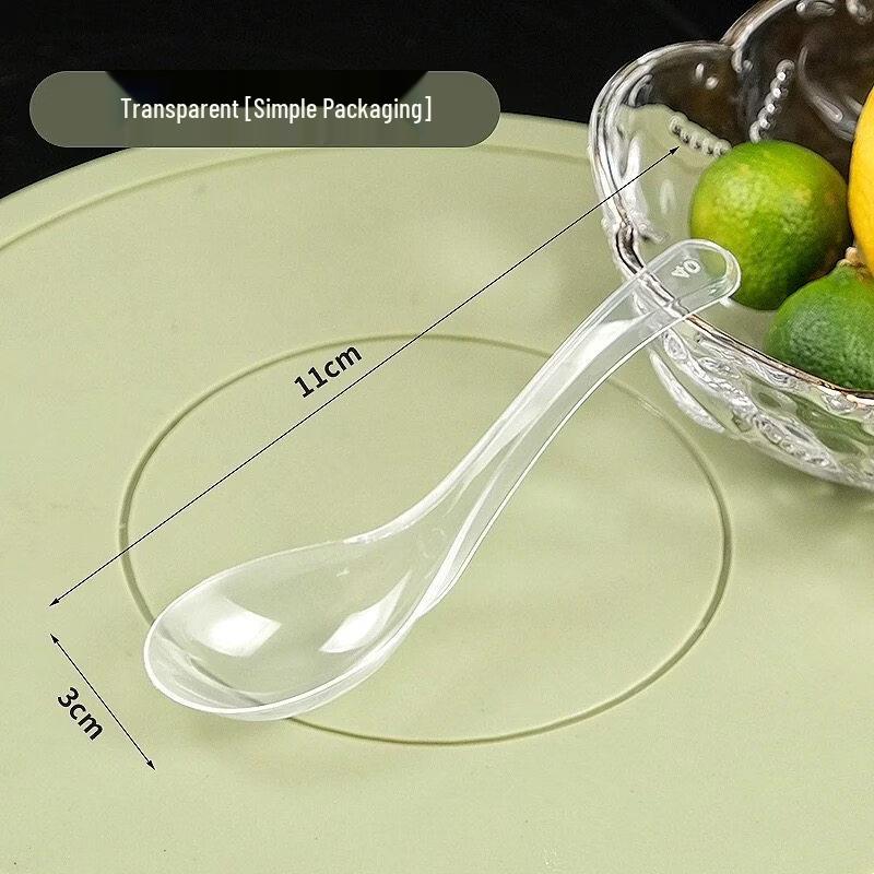 ZISIZ Disposable Transparent Dessert Spoons