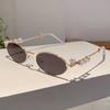 Fashion Small Oval Sunglasses Trendy Brand Designer UV400 Shine Crystal Sun Shades Glasses Decoration Women Shades