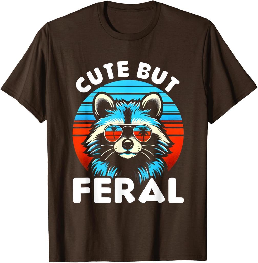 Colorful Racoon With Sunglasses Racoon Cute But Unisex T-Shirt