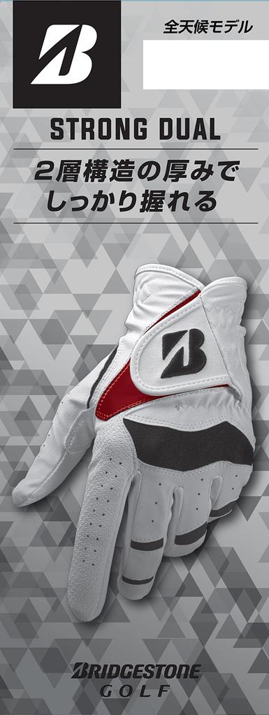 Bridgestone STRONG DUAL GLG21 Golf 21cm Gloves, Men's, Black,