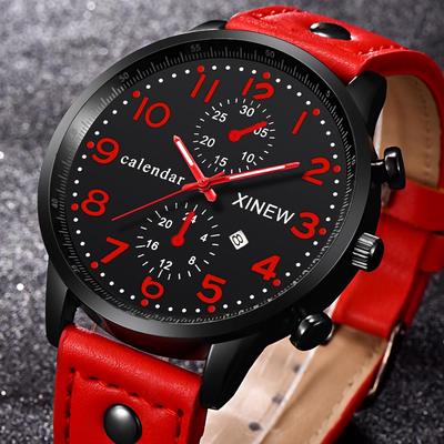 Marke Uhren Herren Lederband Datum Sport Army Armbanduhr