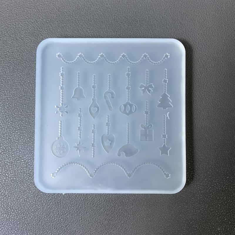 Flexible Silicone Molds Christmas Themed Accessories Epoxy Resin Ornament Pendant Mould Practical Jewelry Making Tool