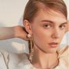 Silver needle retro imitation pearl long fringed earrings ins Internet celebrity personality premium earrings