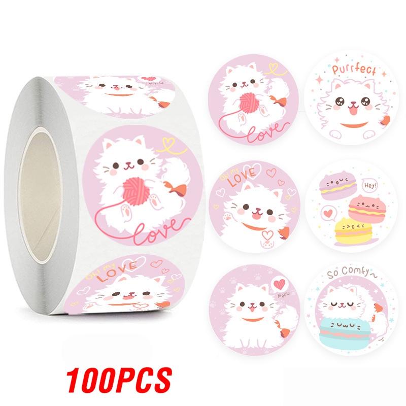 100-500pcs Cute Bear Thank You Sticker Children Sealing Labels Sticker for Gift Envelope Kid Gift Packaging Decorative Stickers