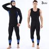 3mm Neoprene Wetsuit Two-Piece Set Black Diving Snorkeling Surfing Water Sports Warmth